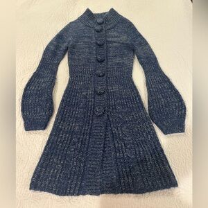 Arden B Cozy Y2K knit sweater dress in a soft blue marled knit 🤍